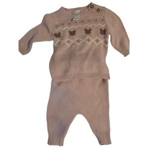 Carters Outfit 2 Piece Set 3 Month Baby Girl Sweater With Bears New With Tags
